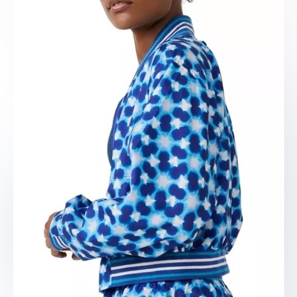 FREE PEOPLE MOVEMENT Top Seed Printed Tennis Activewear Jacket Blue Combo - Picture 6 of 16